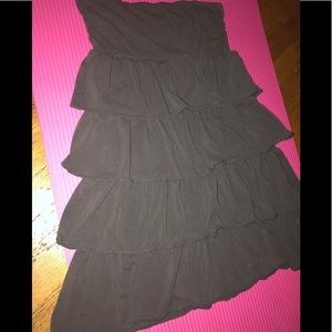 J Crew gray ruffled skirt size medium calf length